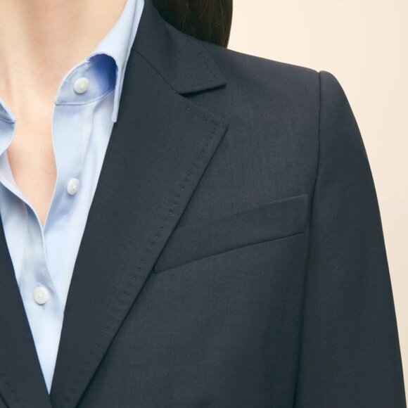 NEW THE ESSENTIALS BY BROOKS  Brothers Stretch Jacket Womens Size 10 Navy - Picture 4 of 8